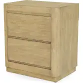 Heartford 2 Drawer Nightstand with Power & USB in Weathered Tan Natural Finish